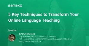 Online language teaching techniques webinar cover image