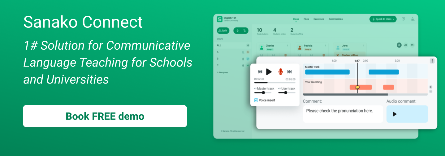 Sanako Connect banner - solution for communicative language teaching